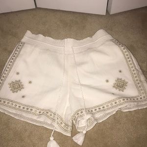JCREW White shorts with gold detail
